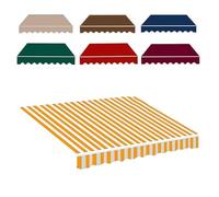 Tissu de Rechange pour Store Banne de Jardin Terrasse Toile for Auvent De Terrasse Rétractable Toile D'Auvent Anti-UV Et Imperméable Extérieur(Orange White,9.8x5ft/3x1.5m)