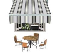 Tissu De Rechange Pour Store Banne Toile D'Auvent Tissu De Remplacement For Auvent De Jardin Terrasse Extérieur 6x3.5m Couverture Abri De Remplacement Toile Pour Store Banne(Stripe,5x3.5m/16x12ft)