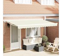Tissu de rechange pour store Crème 380 x 195 cm, résistant aux UV et à l'eau, polyester, durable pour terrasse, balcon, jardin, air libre
