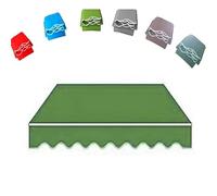 Tissu de rechange pour un awning sans cadre - Toile verte pour jardin et balcon 5 x 2,5 m - Housse de protection durable et résistante aux intempéries