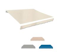 Tissu de rechange résistant à l'eau pour auvent - 500 x 300 cm - Beige - Avec cantonnière - Durable - Pour une utilisation extérieure (5 x 2,5 m)