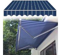 Tissu de rechange rétractable haute densité 320 g/m² en polyester pour auvent de balcon - 5 x 2 m