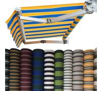 Tissu de rechange rétractable pour auvent de terrasse - 100 % polyester 280 g - Pour terrasse, balcon, fenêtre, porte extérieure avec cantonnière (7 x 1,5 m)