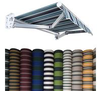 Tissu de rechange rétractable pour auvent de terrasse - 100 % polyester 280 g - Pour terrasse, fenêtre, porte - Toile de protection UV avec cantonnière pour cour, balcon (C 4 x 2 m)