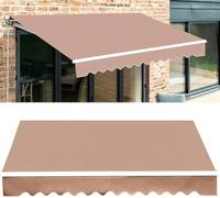 Tissu de rechange rétractable pour auvent de terrasse - Housse supérieure en polyester imperméable avec cantonnière pour abri de jardin