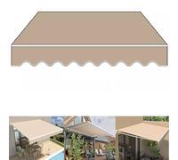 Tissu de rechange rétractable pour auvent de terrasse, tissu en polyester imperméable pour terrasse et fenêtre, protection UV d'extérieur (6 x 1,5 m) beige