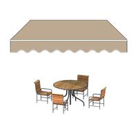 Tissu de rechange rétractable pour auvent d'extérieur - Housse d'auvent - Kaki (20X) - Résistant aux UV et facile à installer pour terrasse et terrasse