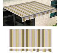 Tissu de rechange rétractable pour auvent d'extérieur - Housse imperméable avec protection UV pour patio, jardin et terrasse (taille : 2,5 x 2 m, couleur : rayé)