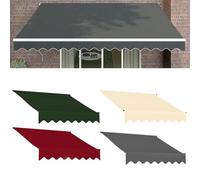 Tissu de rechange rétractable pour auvent extérieur, polyester 280 g, sans cadre, vert/rouge/gris/beige, disponible en 2/3/4/5 m - Idéal pour terrasse, jardin, pare-soleil