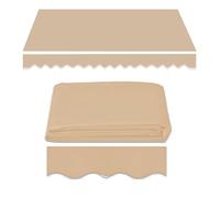 Tissu de rechange rétractable pour auvent patio - Tissu d'auvent avec cantonnière pour terrasse, balcon et cour - Couverture supérieure en polyester (kaki, 6 x 2,5 m)
