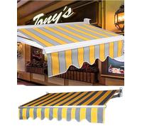 Tissu de rechange rétractable pour pare-soleil - Matériau d'auvent extérieur pour patios, terrasses et cour - Revêtement d'auvent jaune résistant aux intempéries