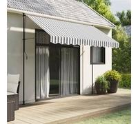 vidaXL Tissu de remplacement de cantonnière d’auvent Anthracite et blanc