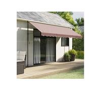 vidaXL Tissu de remplacement de cantonnière d’auvent rayure marron 4 m