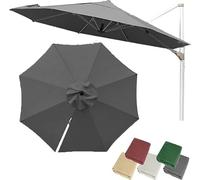 Tissu De Remplacement For Auvent Parasol Rond Décalé 10 Pieds - 8 Nervures En Porte-à-faux For Jardin, Patio, Piscine, Dessus , Protection UV, Couverture Toile(Gray,Single top-3.5m( 11.5ft))