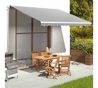 Tissu de remplacement pour auvent anthracite et blanc 380x345cm polyester vidaXL