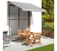 Tissu de Remplacement pour Auvent Anthracite et Blanc 3x2,5 m Store vidaXL