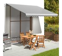 Tissu de remplacement pour auvent anthracite et blanc 4 x 3,5 m polyester vidaXL