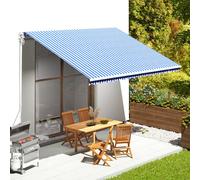 Tissu de Remplacement pour Auvent Bleu et Blanc 4,5x3,5 m Store Banne vidaXL