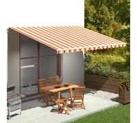 vidaXL Tissu de remplacement pour auvent Jaune et orange 4x3,5 m