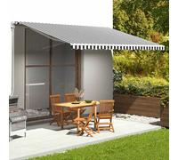 Tissu de remplacement pour auvent bleu et blanc 430x345 cm polyester vidaXL