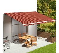 Tissu de remplacement pour auvent bleu et blanc 450x350 cm polyester vidaXL