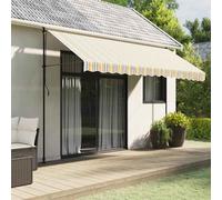 Tissu de remplacement pour auvent rayures multicolores 4x3,5 m Multicolore G