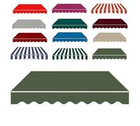 Tissu de Remplacement pour Auvent de Terrasse Manuel, Toile de Rechange Store Banne Balcon Jardin, Pare-Soleil Extérieur Imperméable avec Volant, Tissu Seul(Vert,200x150cm)