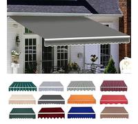 Tissu De Remplacement Pour Auvent De Terrasse Rétractable, 5x3m Tissu De Rechange Pour Store Banne En Polyester, Toile D'Auvent Couverture D'auvent Protection Solaire Imperméable(Gray,5x3m/16x10ft)