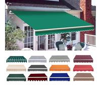 Tissu De Remplacement Pour Auvent De Terrasse Rétractable, 5x3m Tissu De Rechange Pour Store Banne En Polyester, Toile D'Auvent Couverture D'auvent Protection Solaire Imperméable(Green,2x1.5m/6.5x5ft)