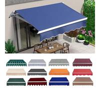 Tissu De Remplacement Pour Auvent De Terrasse Rétractable, 5x3m Tissu De Rechange Pour Store Banne En Polyester, Toile D'Auvent Couverture D'auvent Protection Solaire Imperméable(Blue,3x1.5m/10x5ft)