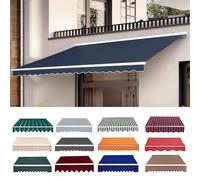 Tissu De Remplacement Pour Auvent De Terrasse Rétractable, 5x3m Tissu De Rechange Pour Store Banne En Polyester, Toile D'Auvent Couverture D'auvent Protection Solaire Imperméable(Dark Blue,5x3m/16x10f