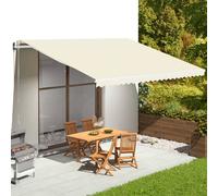 vidaXL Tissu de Remplacement pour Auvent Toile d'Auvent Tissu de Rechange pour Store Banne de Jardin Patio Terrasse Extérieur Crème 5x3,5 m