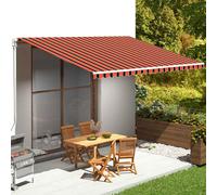 Tissu de Remplacement pour Auvent Orange et Marron 5x3,5 m Store Banne vidaXL