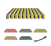 Tissu de Remplacement pour Auvent pour Balcon, Restaurant, Marché, Anti-u-v et Imperméable Toile de Canopée (sans Cadre) Lambrequin Vagues Douces(Jaune,20x16ft/600x500cm)