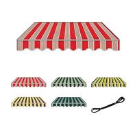 Tissu de Remplacement pour Auvent pour Balcon, Restaurant, Marché, Anti-u-v et Imperméable Toile de Canopée (sans Cadre) Lambrequin Vagues Douces(Rouge,16x13ft/500x400cm)