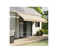 vidaXL Tissu de remplacement pour auvent, voile d'ombrage imperméable, rayures multicolores 4x3 m