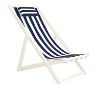 Tissu de remplacement pour chaise à bandoulière Tissu de remplacement pour chaise patio, tissu dremplacement pour chaise à bandoulière pliante 45x17" avec taie d'oreiller, rayures bleues et blanches