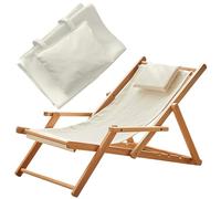 Tissu de Remplacement pour Chaise de Patio avec Oreiller - Toile de Plage 45x17 Pouces pour Meuble Extérieur