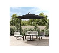 vidaXL Tissu de remplacement pour parasol déporté Noir 350 cm Noir