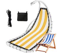Tissu de siège de chaise de patio - Maille de polyester épaisse de rechange pour chaise à œufs suspendus | S'adapte aux cadres standard, comprend une corde et une poche, idéal pour une utilisation