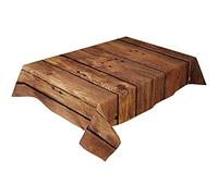 Tissu De Table Planche en Bois Marron Vintage - Grain De Bois Rétro Nappe De Table Imperméable Couverture De Table Anti Tache Nappe pour Thanksgiving Salle À Manger Noël,152x228cm