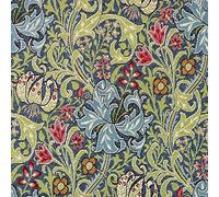 Tissu de tapisserie William Morris - Lys doré - Tissu d'ameublement floral (100 cm x 140 cm)