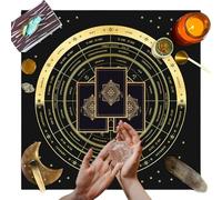 Tissu de tarot en velours - Tapis de jeu de société carré de sorcière, nappe de divination délicate, accessoire de propagation spirituelle | Protecteur de carte de lecture psychique, décor d', fo