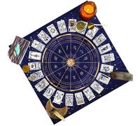 Tissu de Tarot - Nappe de divination en velours | Tissu carré, coussin d'oracle d'astrologie, accessoire de lecture de tarot | Décoration de lecture de cartes de ri