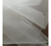 Tissu de tulle super fin ivoire/crème pâle 150 cm de large - Maille très délicate - Vendu au mètre - Bal, jupe, voile