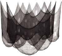 Tissu décoratif d'Halloween - 0,76 x 10,6 m - Noir - Pour décoration de fête d'Halloween - Tissu effrayant pour une ambiance mystique - Le tissu en lambeaux est pour les portes, les halls, les