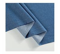 Tissu Denim Micro Extensible Tissu Denim Lavé Textile De Maison Tissus de Jeans de Créateurs de Mode Minces Matériel de Couture Matelassé（Largeur 148 cm）(Color:Bleu)