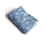 Tissu denim pour jeans, Tissu denim jacquard à fleurs de coton bleu, plusieurs tailles(Light Blue,1 m)
