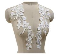 Tissu Dentelle Miroir en dentelle perlée 3D blanc cassé, fleurs faites à la main, matériaux de bricolage for robes de mariée, couvre-chefs, tissus décoratifs, accessoires en dentelle