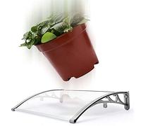 -Tissu d'ombrage 0,8 x 2 m, auvent de fenêtre de porte incurvée, couverture en polycarbonate pour porte d'entrée, patio extérieur, protection contre les UV, la pluie, la neige, auvent de porte d'entré